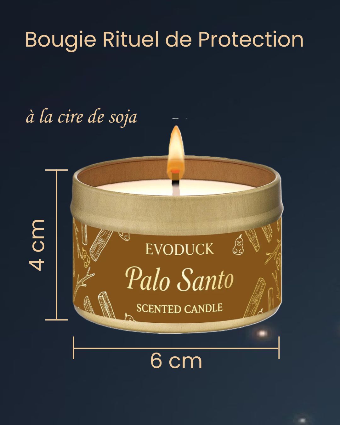 Bougie Rituel de Protection – Sauge ou Palo Santo
