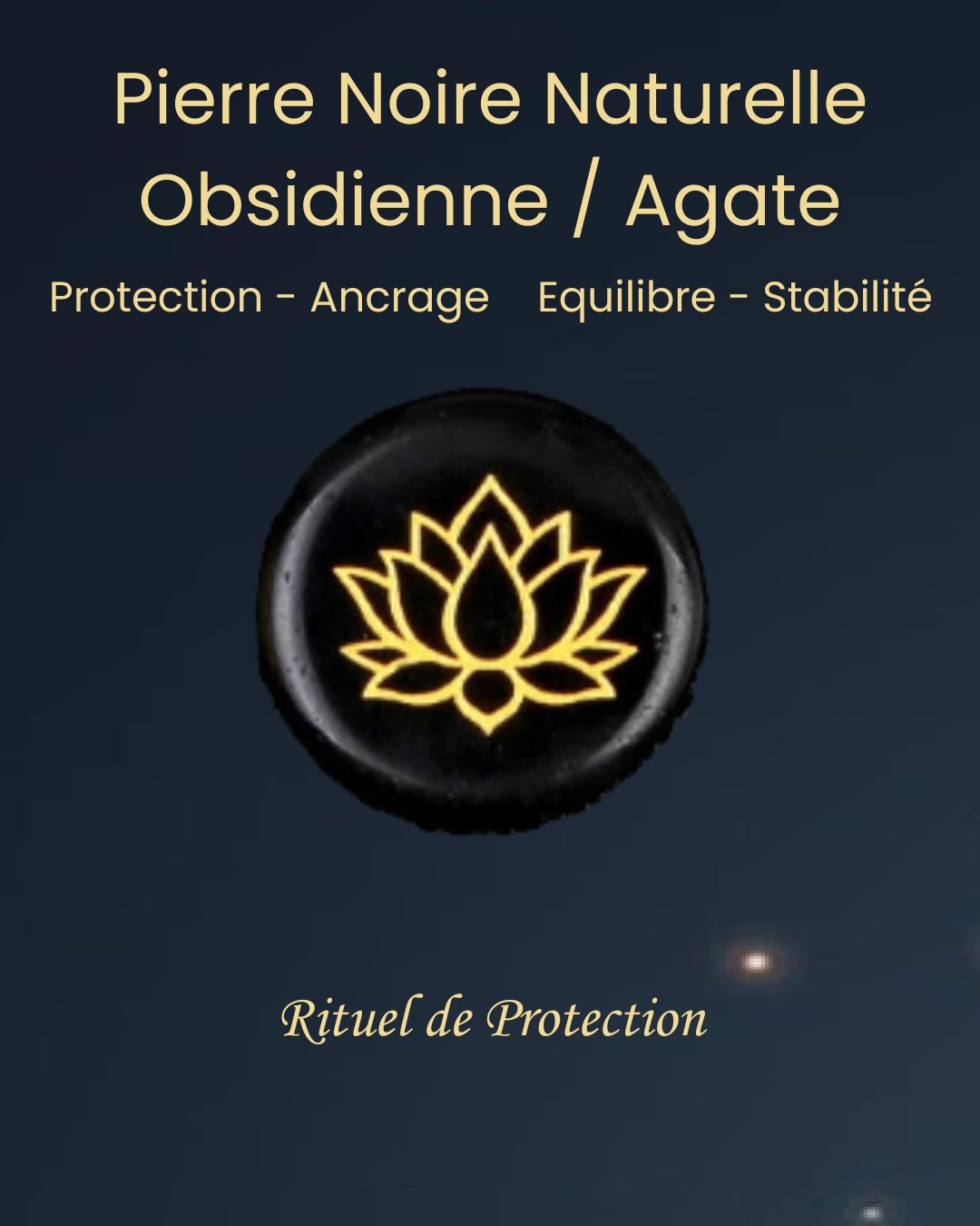 Pierre énergétique gravée Lotus