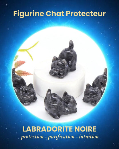 Figurine Chat Protecteur en Pierre Naturelle