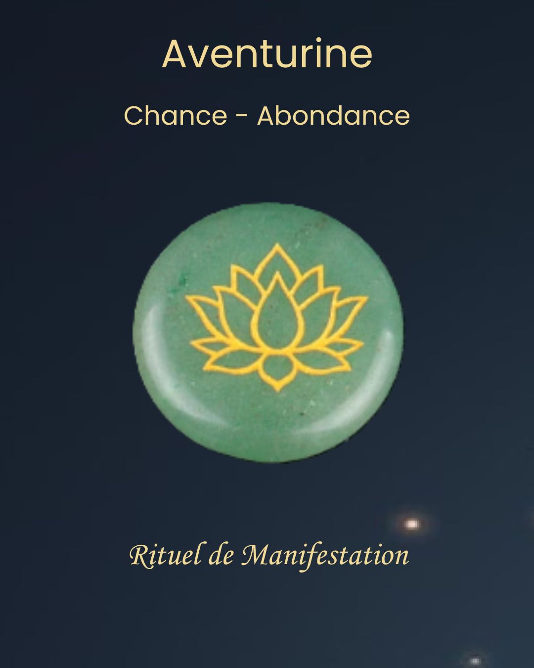 Pierre énergétique gravée Lotus
