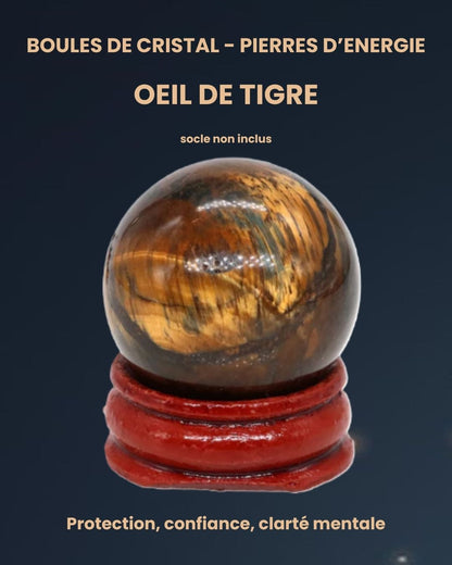 Boule de Cristal 30 mm - Pierre d'énergie (socle en option)