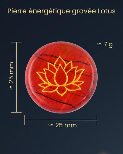 Pierre énergétique gravée Lotus
