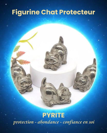 Figurine Chat Protecteur en Pierre Naturelle