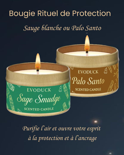 Bougie Rituel de Protection – Sauge ou Palo Santo