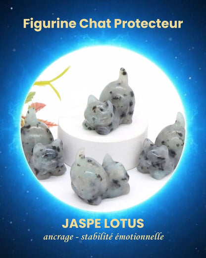 Figurine Chat Protecteur en Pierre Naturelle