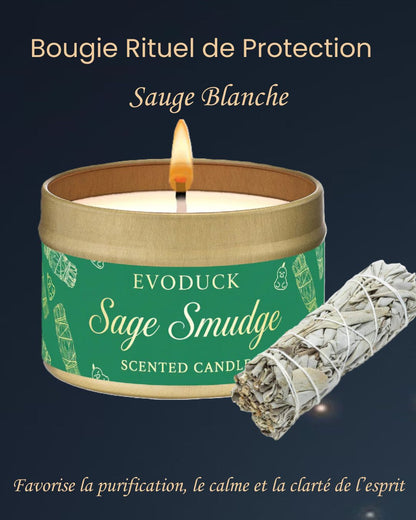 Bougie Rituel de Protection – Sauge ou Palo Santo
