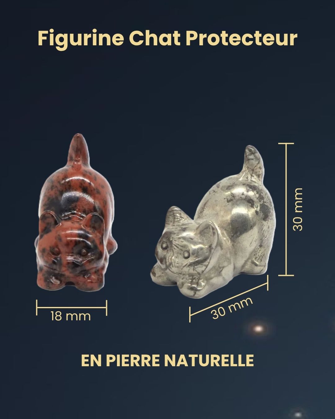 Figurine Chat Protecteur en Pierre Naturelle