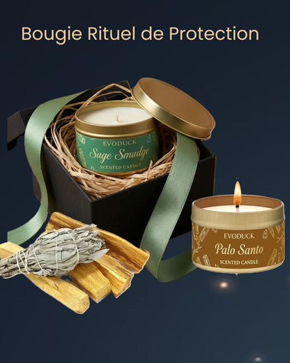 Bougie Rituel de Protection – Sauge ou Palo Santo