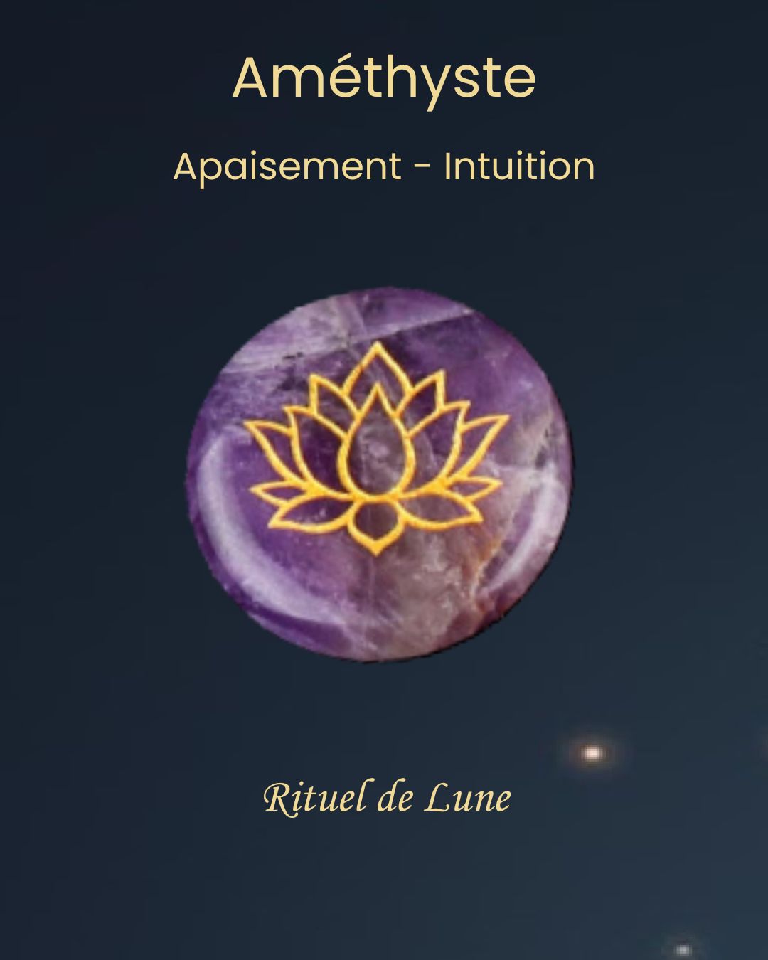 Pierre énergétique gravée Lotus