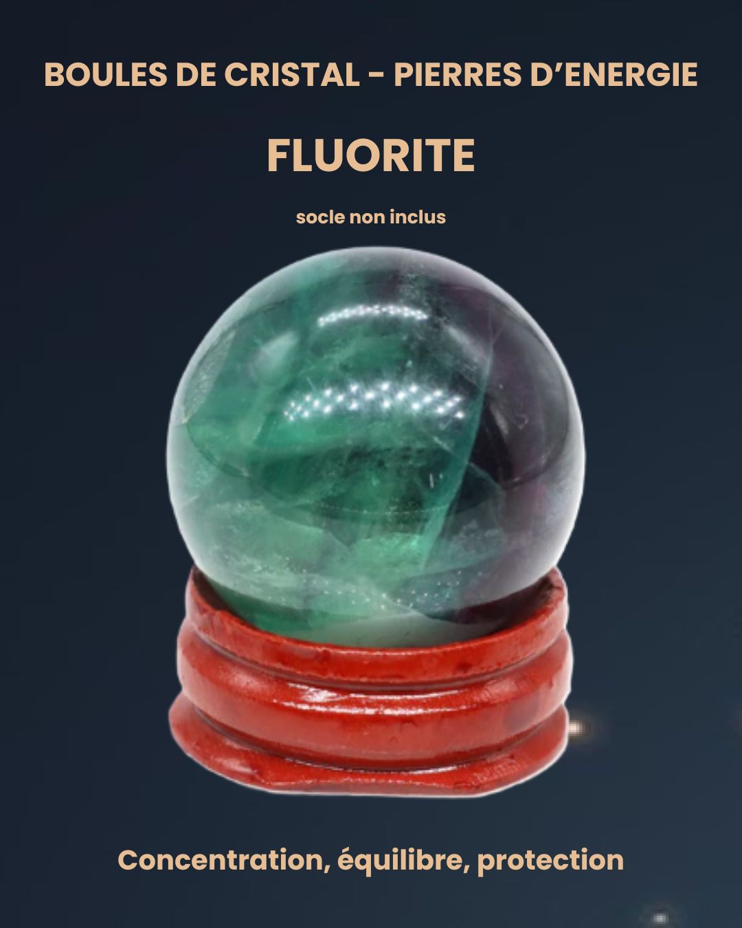 Boule de Cristal 30 mm - Pierre d'énergie (socle en option)