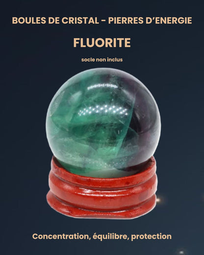 Boule de Cristal 30 mm - Pierre d'énergie (socle en option)