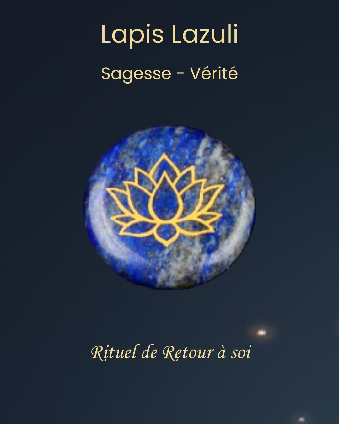 Pierre énergétique gravée Lotus