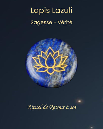 Pierre énergétique gravée Lotus
