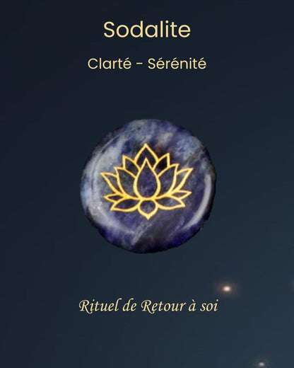 Pierre énergétique gravée Lotus