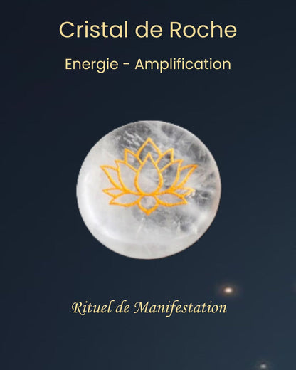 Pierre énergétique gravée Lotus