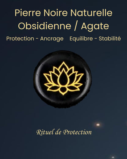 Pierre énergétique gravée Lotus